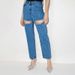 2025 New Cross-Border European And American Fashion Rhinestone Design Hollow Washed Versatile High-Waisted Straight-Leg_ecoleips.com