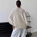 Women's Clothing Elegant Cross V-Neck Casual Sweater - Loose Fit, Soft Polyester Blend, Versatile For Streetwear & Layering (Blue/White, S/M/L)_ecoleips.com