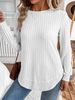 Women's Long Sleeve Knit Sweater – Oversized Solid Round Neck Pullover For Fall & Workwear_ecoleips.com