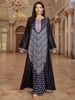 Modest Abaya Dress Elegant Geometric Print Abaya Dress – Modest Long Sleeve Muslim Dress For Women_ecoleips.com