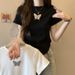 Women’s Clothing Large Size Butterfly Short Sleeved T Shirt For Women Ins Summer Pure Desire Short Popular Simple Style Bottoming Shirt Top_ecoleips.com