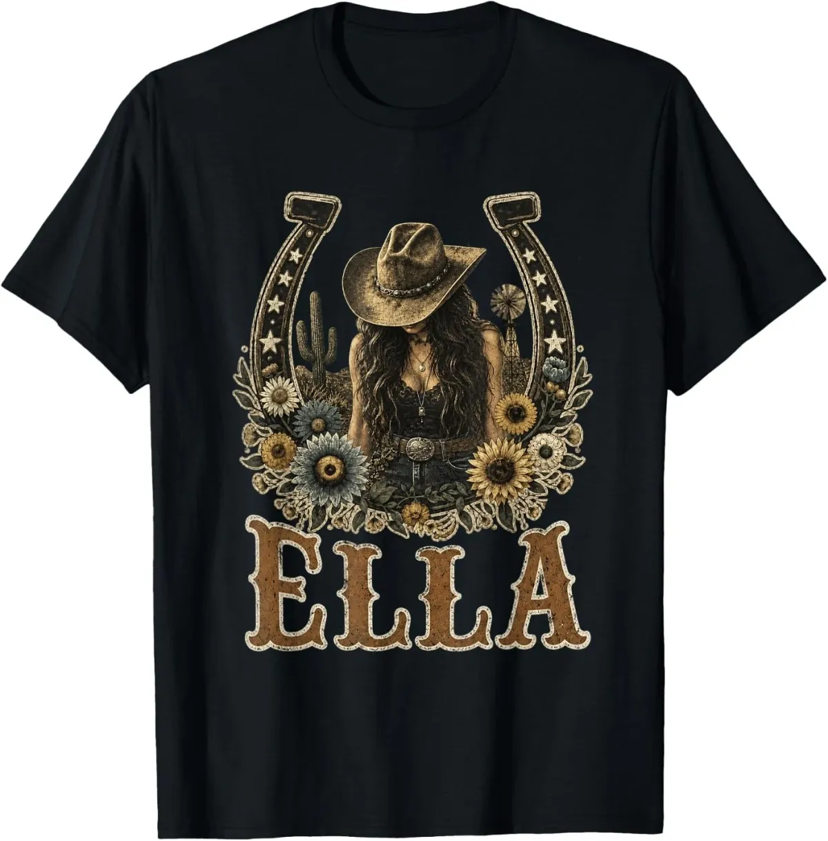 Women's T-Shirts Vintage Ella Surname Funny Retro 80s 90s Country Girls T-Shirt_ecoleips.com