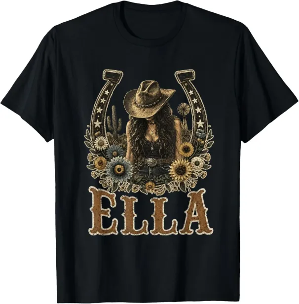 Women's T-Shirts Vintage Ella Surname Funny Retro 80s 90s Country Girls T-Shirt_ecoleips.com
