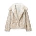 Faux Fur Cropped Coat -Inspired Streetwear Jacket With Contrast Trim (S/M/L)_ecoleips.com