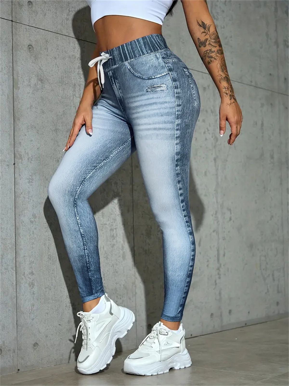 Women's Clothing High Waist Drawstring Printed Trousers High Elastic Yoga Hip Lifting Abdomen Tights Cycling Fitness All Match_ecoleips.com
