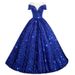 Women's Clothing One Shoulder Evening Dress With Sequins New Stage Solo Performance Clothing Vocal Art Examination Annual Meeting Puffy Skirt_ecoleips.com