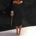 Women's Clothing Solid Color Hot Stamping One Shoulder Slim Fit Hip Waist Tight Dress_ecoleips.com