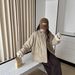 girl Girl Workwear Style Thickened Cotton Jacket 2025 Artistic Retro Simple Stand Collar Loose Casual Lamb Wool Inner Parka For_ecoleips.com