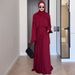 Women's Clothing Spring New Solid Color Long Sleeved Top Pleated Long Skirt Suit_ecoleips.com