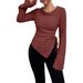 2025 European And American Foreign Women's Simple T-shirts, Comfortable Casual Tops, Fashionable Versatile Slim-fit_ecoleips.com