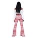 K Fashion Pattern Printed Women's Trousers With A Slight Flare; Long Bell-bottom Pants_ecoleips.com