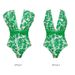 Green Floral One Piece Swimsuit Set For Women American Style New Hot Selling Item_ecoleips.com
