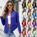 Women’s Stylish Blazer With Pockets – Stretch Polyester Office Jacket, Wrinkle-Free Slim Fit Suit Coat In 12 Colors (White/Navy/Black/Red/Khaki_ecoleips.com
