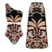 Women's Clothing Sexy One-piece Conservative Warm Printed Swimsuit Wrap Skirt Suit_ecoleips.com