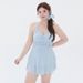 Plus Size One Piece Swimsuit For Women Solid Color Halter Neck Style Conceals Tummy Slimming Figure Flattering For Chubby Girls Beautiful Back Design_ecoleips.com
