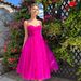 Women's Clothing Dress Suspender Skirt Solid Color Medium Length Skirt Bow Mesh Dress_ecoleips.com