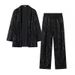 Glitter Blazer & Pants Set – Trendy Two-Piece Outfit For Spring (Black/Silver, S-XL)_ecoleips.com