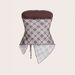 Sexy Y2K Retro Plaid Print Strapless Top Knotted Front Twisted Green European American Style Women's Clothing Wholesale_ecoleips.com