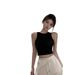 Spicy Girl Hollow Out Backless Tank Women Summer Sleeveless Tight Black Base Shirt Inner Short Top Outer Wear_ecoleips.com