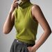 Women's Knitted Sleeveless Vest High Collar Sweater Simple Top Style Autumn New Fashion_ecoleips.com