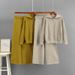 Women's Autumn/Winter Fashion Casual Set European American Style Loose Woolen Top Wide Leg Athletic Pants Two Piece Set_ecoleips.com