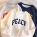 European American Autumn And Winter Thickened Fleece Crew Neck Sweatshirt For Women, Silver Fox Fleece, Korean Style,_ecoleips.com