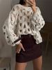 Solid Color Casual Vacation Beach Hollow Hook-up Long-sleeved Sweater Jumper_ecoleips.com