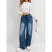 European And American Sizes - Cross-border Bestseller Trendy Elastic Wide-leg Women's Jeans_ecoleips.com