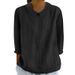 Women's Autumn-Colored Collar-Up, Solid-Color, Loose-Fitting Top With Seven-Inch Sleeves_ecoleips.com