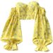 Elegant Floral Puff Sleeve Blouse - Chic Off-Shoulder Top For Women, Sweet & Stylish Long Sleeve Shirt, Versatile For Office & Casual Wear_ecoleips.com