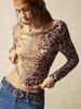 New Women's Off-Shoulder Printed T-Shirt Floral Design Fashionable Base Layer Or Outerwear Top_ecoleips.com