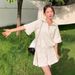 Women's Korean Style Casual Sportswear Set Short Sleeved Top And Shorts Trendy Summer New Design 2025_ecoleips.com