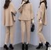 Women's Autumn Winter Tweed Two-Piece Set Loose Fit Coat With Wide-Leg Pants Casual Elegant Outfit_ecoleips.com