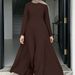 Elegant Long Sleeved Sexy round Neck Fishtail Dress Autumn New Arrival Women's Clothing European American Style_ecoleips.com