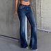 Vintage-Inspired Flare Jeans For Women – Stretchy Bootcut Denim Pants With Distressed Wash (XS-XL, Cotton-Polyester Blend, Y2K Retro Style)_ecoleips.com