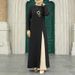 Verve Muslim Women's Clothing Ice Silk Wrinkled Long Sleeve High Slit Hem Dress Fashion Solid Color Elegant Intellectual_ecoleips.com