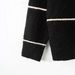 European And American Cross-border Knitted Cardigan Sweater, Casual Style Striped V-neck Long-sleeve Sweater Coat_ecoleips.com