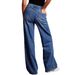 Women's Wide Leg Jeans - Retro Washed Denim Pants With High Waist & Comfort Stretch, Street Style Loose Fit Pants In Blue/Black/Gray/White_ecoleips.com