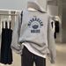 Women's Pure Cotton round Neck Sweatshirt Fleece Lined Thickened Autumn Winter Loose Versatile Top Letter Print 2023 New Style_ecoleips.com