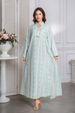 Glamorous Dress – Sparkling Embroidered Abaya For Women – Saudi Arabian Dubai Evening Gown (Sky Blue, Mint Green, Beige, S-XXL)_ecoleips.com