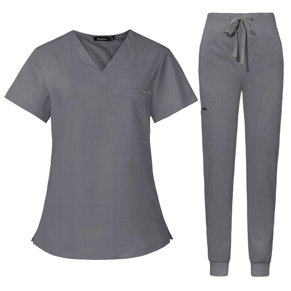 Nurse Uniforms For Men And Women Solid Color Doctor Nurse Work Clothes Suits Short Sleeves And Long Pants Scrubs_ecoleips.com