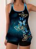 Plus Size Tankini Swimsuit For Women – Floral Print, Skirted Bottom & Adjustable Coverage (S-5XL)_ecoleips.com
