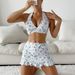 Trendy Floral Bikini Set With Wrap Skirt - Adjustable Straps & Underwire Support - Polyester/Spandex Blend (S/M/L/XL)_ecoleips.com