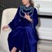 Women's Clothing Saudi Arabia Abaya Robe Velvet Zipper Green Water Drop Diamond Middle Eastern Dress_ecoleips.com