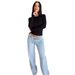 Vintage Low-Rise Straight Leg Jeans – Distressed Denim Pants For Women (Dark Blue/Light Blue/Black, S/M/L/XL)_ecoleips.com