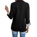 Women's Slim Fit Three Quarter Rolled Sleeve Suit Jacket Casual Button Suit_ecoleips.com