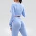 Women's Clothing Seamless Yoga Long-sleeved Top Tight-fitting Quick-drying Moisture-absorbing High Waist Hip-lifting Yoga Pants Fitness Suit_ecoleips.com