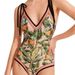 European And American Style One Piece Swimsuit for Women Double Sided Tight Fitting Slimming Retro Style Tie up Print Export Design 2025_ecoleips.com