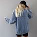 Trendy Oversized Denim Jacket For Women - Classic Polo Collar With Functional Pockets (Light Blue/Navy/Black/Charcoal/White, S-2XL)_ecoleips.com