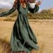 Modest Abaya Dress Women's V-Neck Chiffon Dress Elegant Casual Pullover Style High-End Autumn Winter Trendy Full Swing Muslim Dress Polyester_ecoleips.com